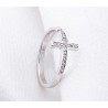 Ezüst nyitott kereszt alakú divat gyűrű