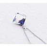 Kiváló minőségű kék színű kristály kocka medál nyaklánc