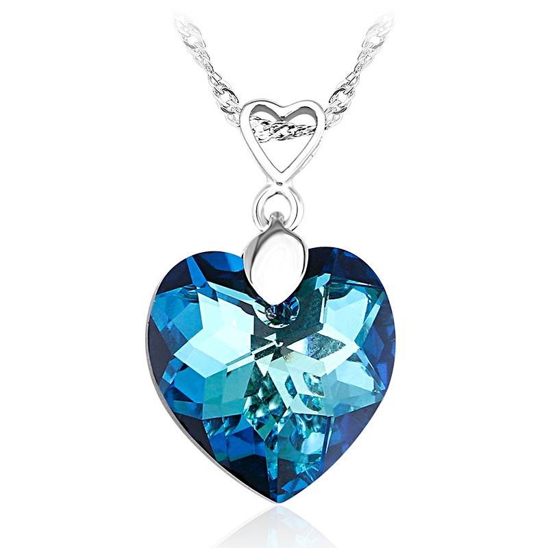 Kék szív alakú 925 ezüst medál
