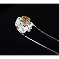 Kiváló minőségű ezüst AB színű kristály virág medál nyaklánc